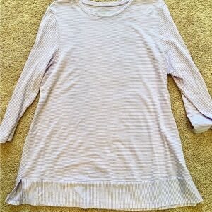 Land’s End Striped Lavender Women's Top Large Tall